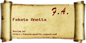 Fekete Anetta névjegykártya