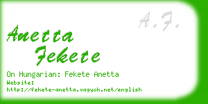 anetta fekete business card